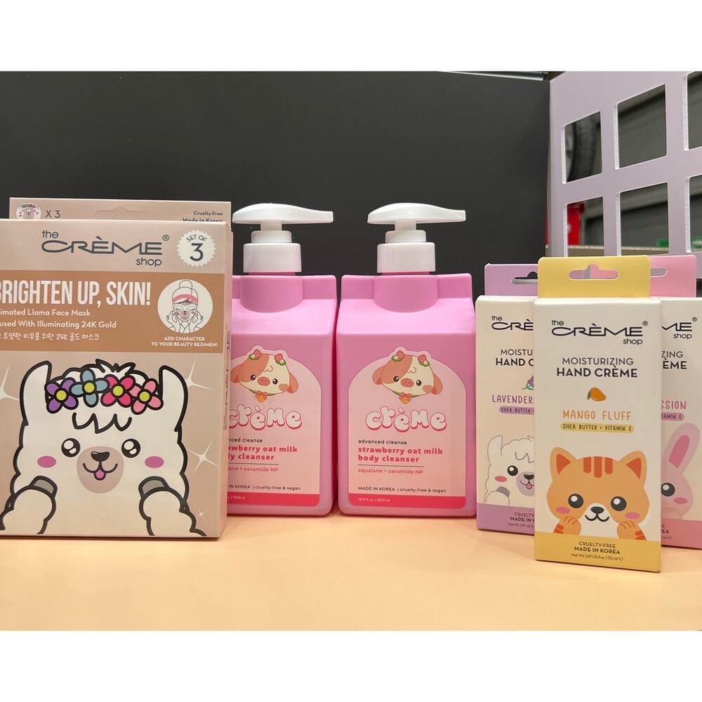 Creme Shop K Beauty Spa Gift Set Body Wash Balm Face Masks Hand Cream Bundle